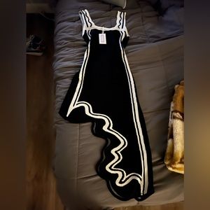 Long cut black dress
